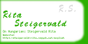 rita steigervald business card